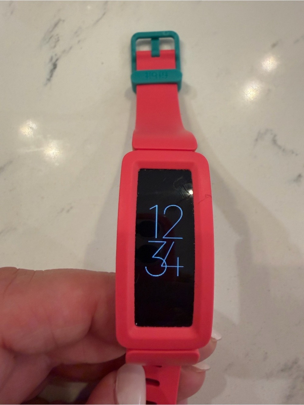 fitbit Coral Band with Teal Buckle Activity Tracker